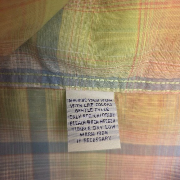 Alan‎ Flusser Large Pink Plaid Long Sleeve Button Up Shirt  Preppy Dress Work - Picture 15 of 16